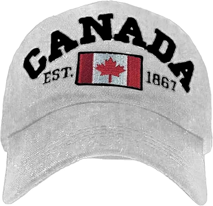 White Color : Canada Flag Cap for Men & Women