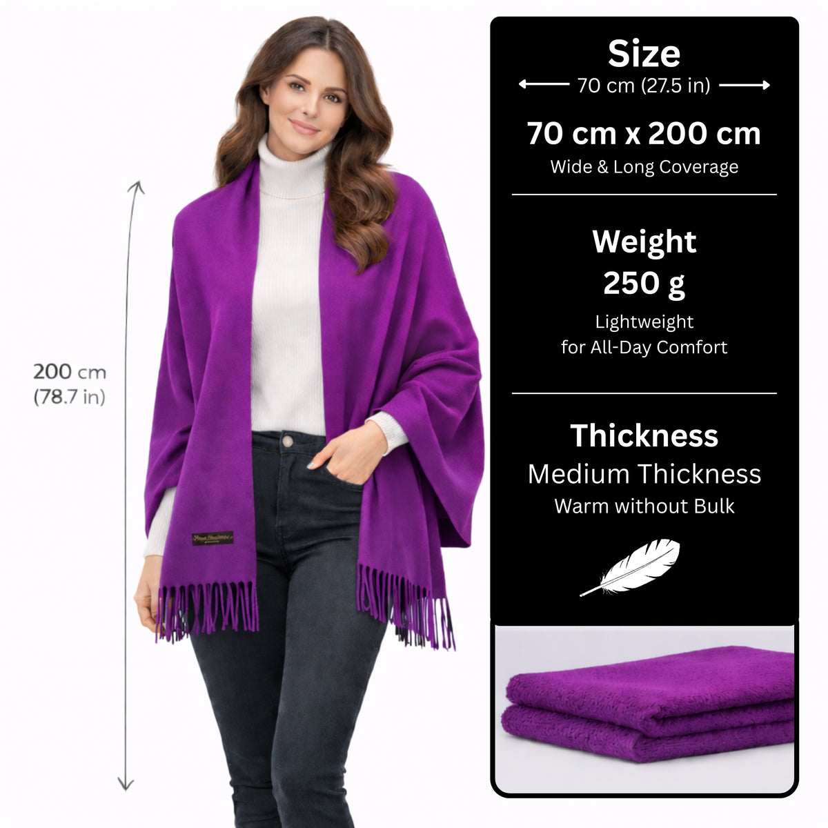 Purple Color : Cashmere Scarf Solid