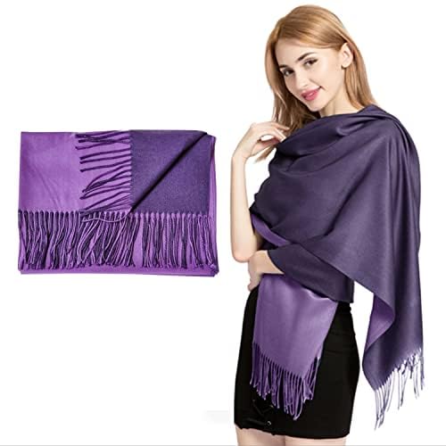 Purple & Dark Purple : Cashmere Scarf Reversible