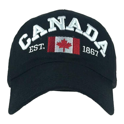 Black Color : Canada Flag Cap for Men & Women