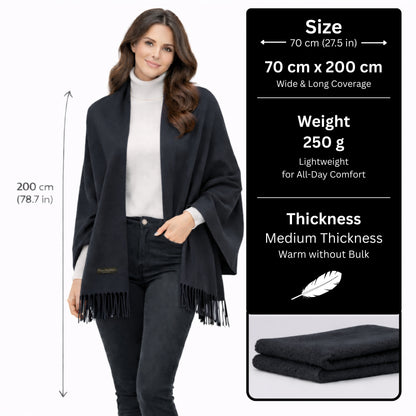 Black Color : Cashmere Scarf Solid