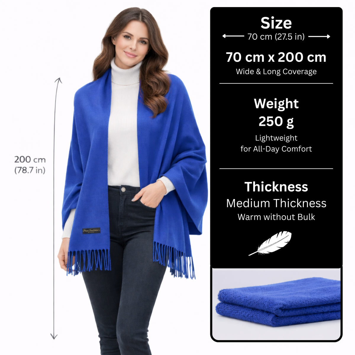Blue Color : Cashmere Scarf Solid