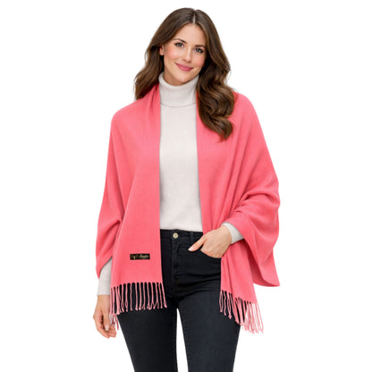 Coral Pink Color : Cashmere Scarf Solid