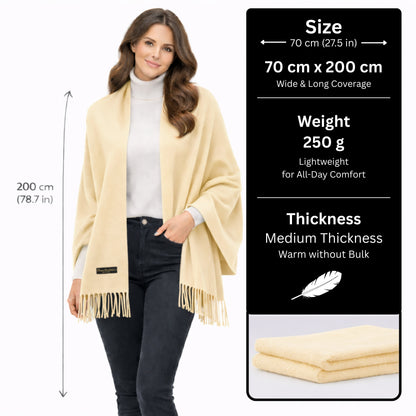 Cream Color : Cashmere Scarf Solid