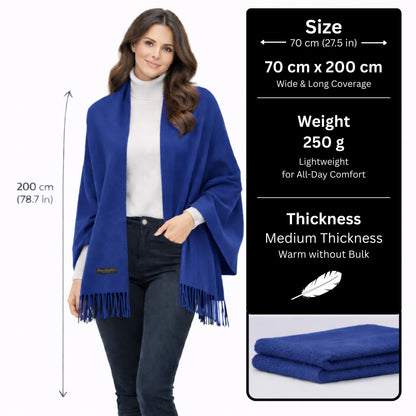 Dark Blue Color : Cashmere Scarf Solid