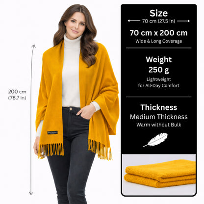 Mustard Color : Cashmere Scarf Solid