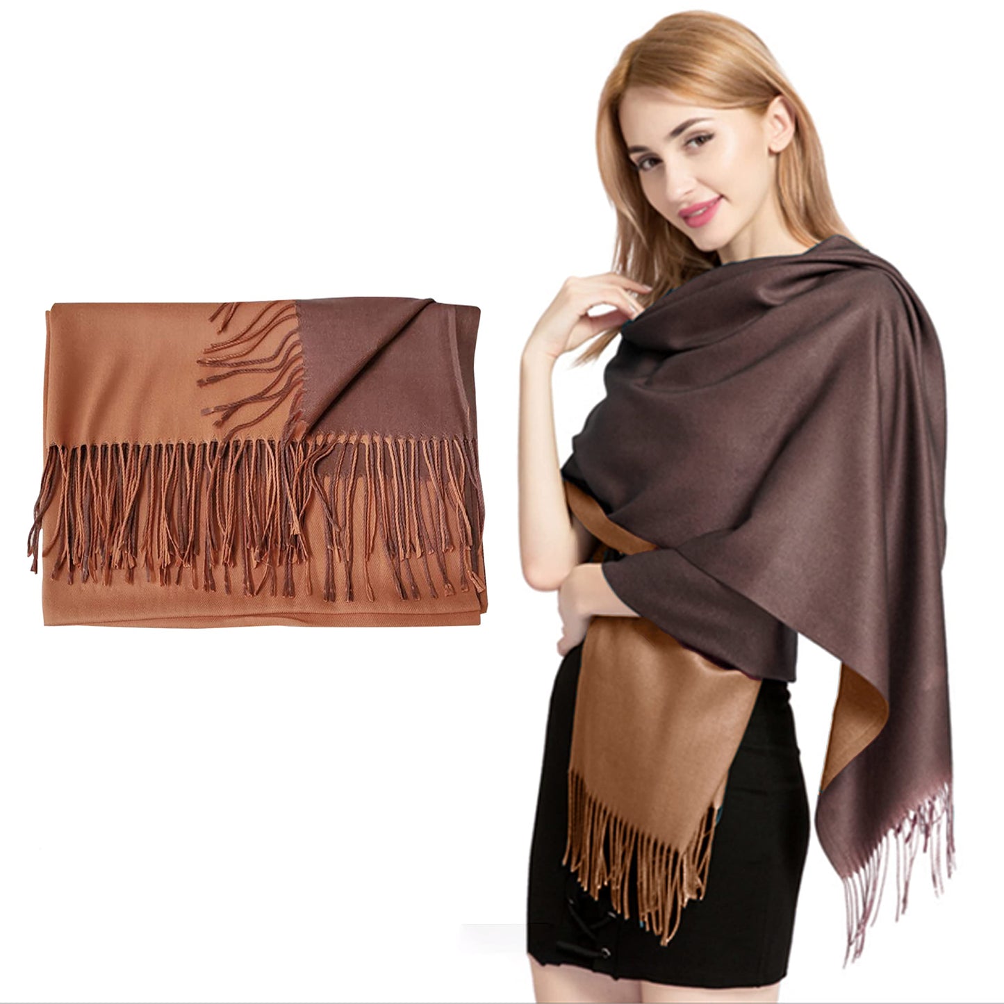Cashmere Scarf Reversible Colors
