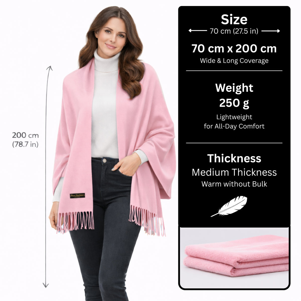 Pink Color : Cashmere Scarf Solid