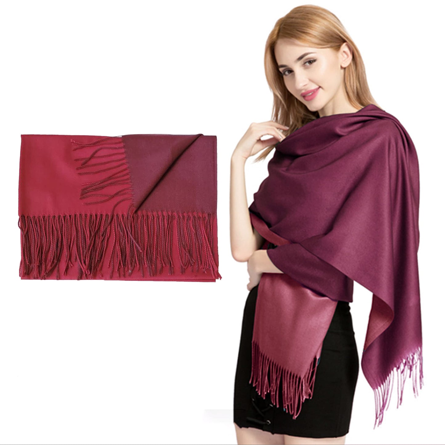 Cashmere Scarf Reversible Colors
