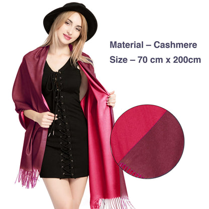 Red & Maroon : Cashmere Scarf Reversible