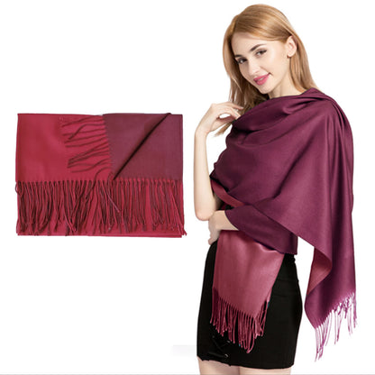 Red & Maroon : Cashmere Scarf Reversible