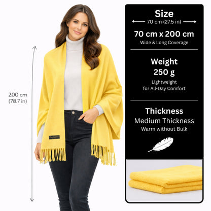 Yellow Color : Cashmere Scarf Solid
