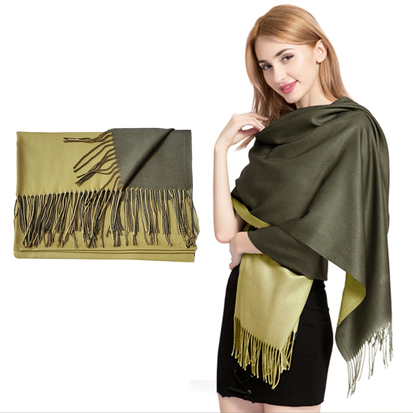 Cashmere Scarf Reversible Colors